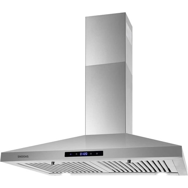 Hotte de Cuisinière 30 Pouces, Hotte Murale en Acier Inoxydable, Hotte 30 Pouces avec Commande Tactile, à Conduit/sans Conduit Convertible, Hotte de Style Cheminée au-Dessus de la Cuisinière, Hotte de Cuisine, Filtres à Chicanes