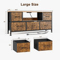 thumbnail image 6 of GIKPAL Modern Wood  Top TV Stand for 50 inch, Brown Bedroom Cabinet with 5 Fabric Drawers, Adjustable Feet, 6 of 7
