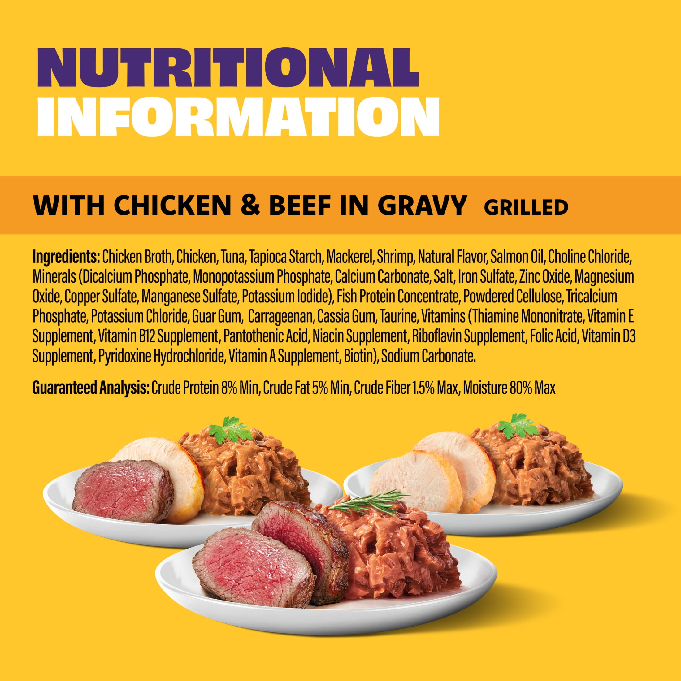 Mr Purrs Grilled Poultry & Beef Favorites in Gravy, Variety Pack, Wet Cat Food, 3 oz Can (30 Pack)