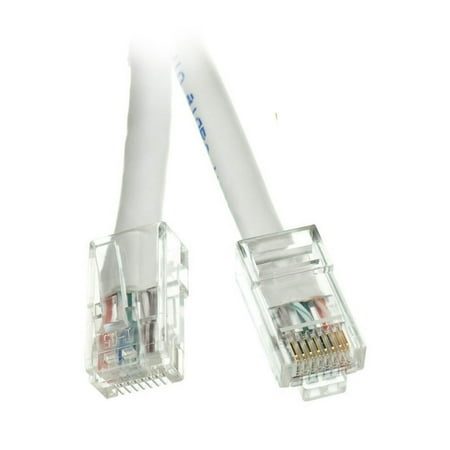 ACL 100 Feet Cat5e RJ45 Bootless Ethernet Patch Cable, White, 1 Pack