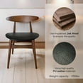 thumbnail image 4 of Fohfurniture Restaurant Dining Chairs Set of 2, Modern Kitchen Chairs, Oak Solid Wood Chair with Curved Backrest & Leather Cushion, Kitchen & Dining Room Chairs for Living Dining (Walnut), 4 of 8