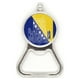 thumbnail image 1 of Nombre de la bandera de Bosnia Herzegovina Acero inoxidable Metal cerveza tapa sacacorchos, 1 of 3