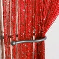 thumbnail image 2 of PULLIMORE 1x2M Door String Curtain Drops Beads Wall Panel Fringe Window Room Divider Strip Tassel for Wedding Home Decoration "Red", 2 of 4