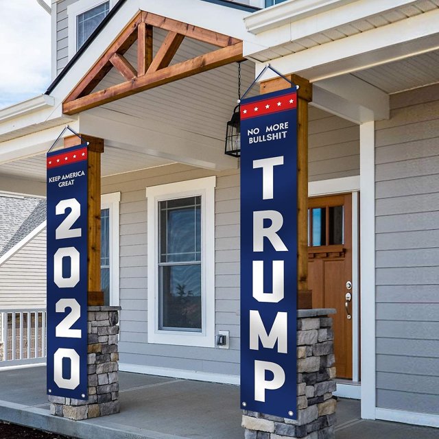 Bandera de Trump 2020 - No More Bull Keep America Great Large Banners Outdoor Yard Sign - Donald Trump For President - Paquete de 2,11 Feliz Sencillez