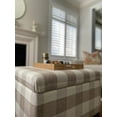 thumbnail image 6 of Large Twill Plaid Woven Fabric Upholstered Storage Roland Farmhouse Cocktail Ottoman Footstool-Latte color-Large storage space-Hinged lid-Solidwood Frame, 6 of 7