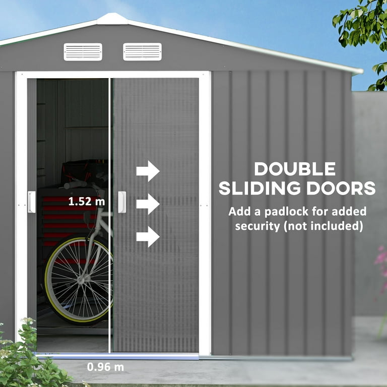 Outsunny Outdoor Metal Storage Shed, 11ft x 9ft, Waterproof Outsunny Outdoor Metal Storage Shed, 11ft x 9ft, Waterproof