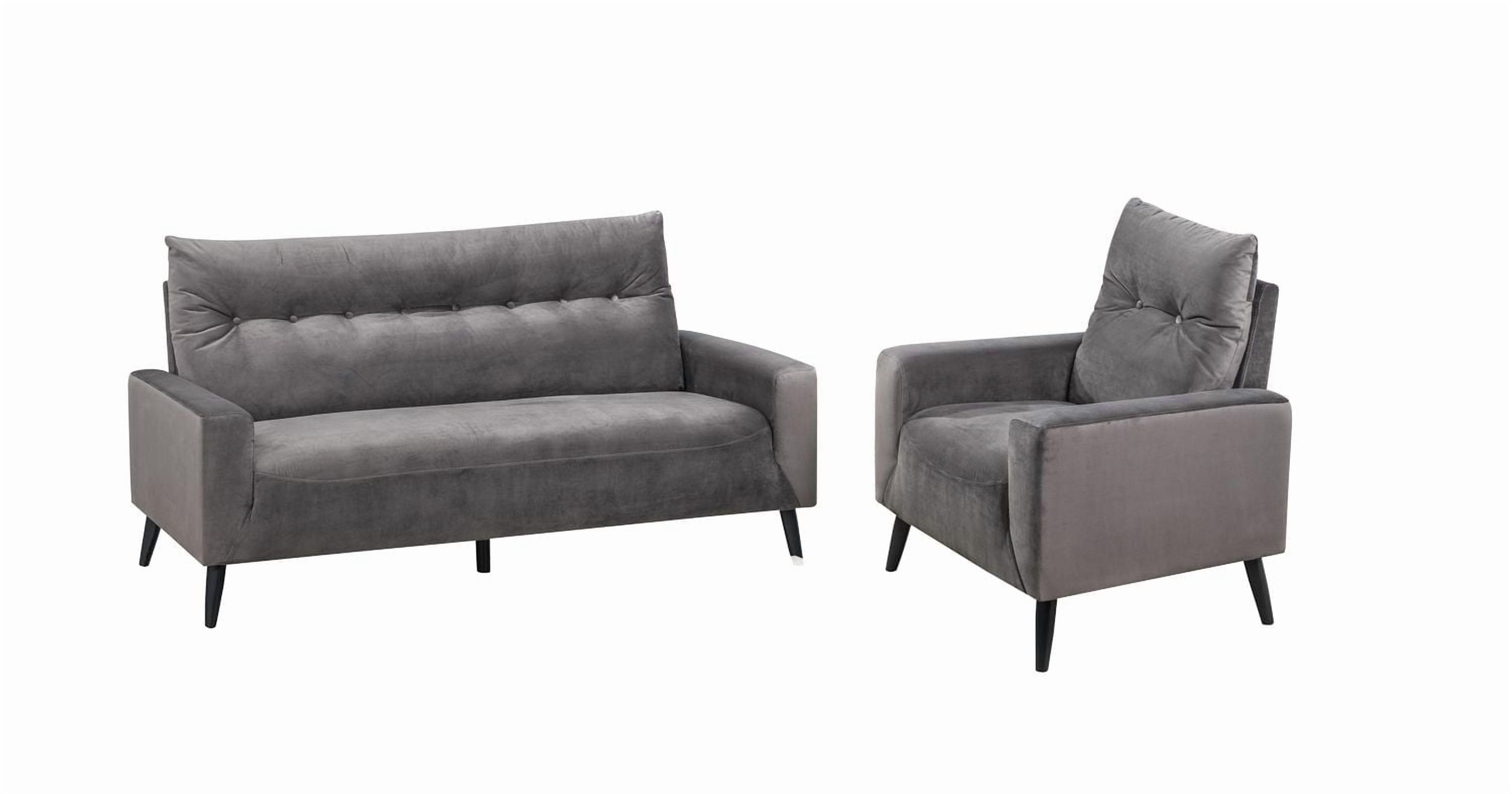 Topline Home Furnishings Ensemble mobilier 2 pièces : sofa et fauteuil en velours