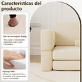 thumbnail image 4 of Sofá Doble Modular Convertible Cama Pana Salón 2Plazas 160x180x60 Beige, 4 of 8