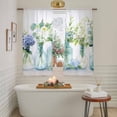thumbnail image 6 of Sheer Curtain 63 Inch Length 2 Panels Light Filtering Window Curtain Abstract Watercolor Greenery Sheer Voile Curtains Rod Pocket Window Treatment for Kitchen Living Room Eucalyptus Vase, 6 of 9
