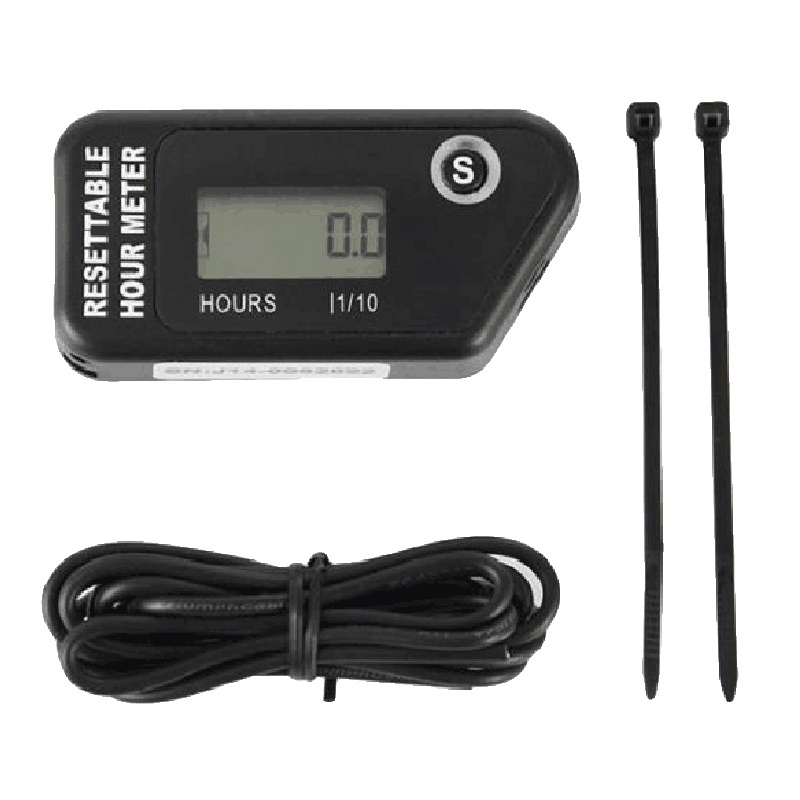 Digital Powered Wireless Hour Meter Resettable Job Timer, Lock Shutdown