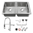 thumbnail image 1 of Tarja Doble Para Cocina 82x47 cm KADINOX PLUS | Submontar o Sobre Encimera | Acero Inoxidable Calibre 18 | Mezcladora 360° Cromada y Kit Completo, 1 of 6