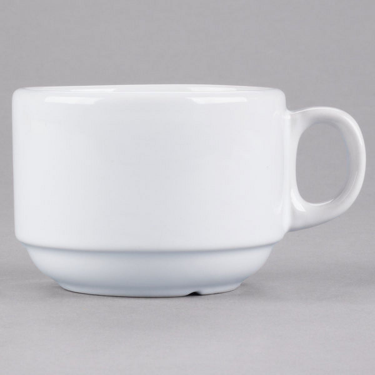 Acopa 3 oz. Stackable Rolled Edge Bright White Stoneware Espresso Cup -  36/Case