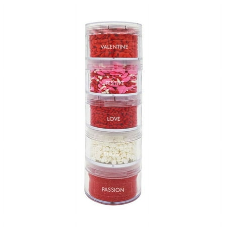 Valentine Sprinkles Mix | Valentine themed edible cake decors and toppings, decorating & sanding sugar, quins & confetti - Kosher - Packed in U.S.A.