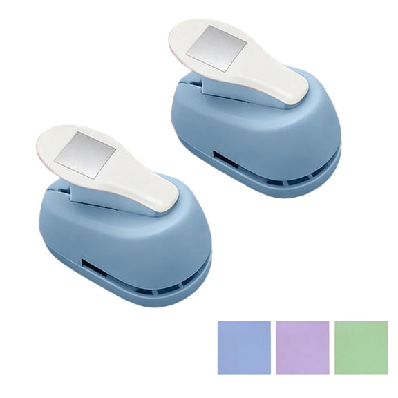 Craft Hole Puncher 2 Pack Rectangular Stamp Punch Paper Square Hole Punch with Lockable Design Plastic Stainless Steel for Greeting Cards Gift Tags Scrapbooking