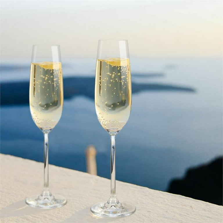 Creativeland Set of 4 LEAD-FREE CRYSTAL Champagne Flutes Glasses