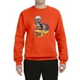 thumbnail image 2 of Funny Graphic Astronaut Cat in Space on Cheeseburger | Mens Cat Lover Crewneck Graphic Sweatshirt, Orange, X-Large, 2 of 3