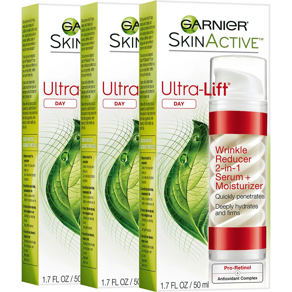 Garnier UltraLift 2In1 Wrinkle Reducer Serum And Moisturizer For