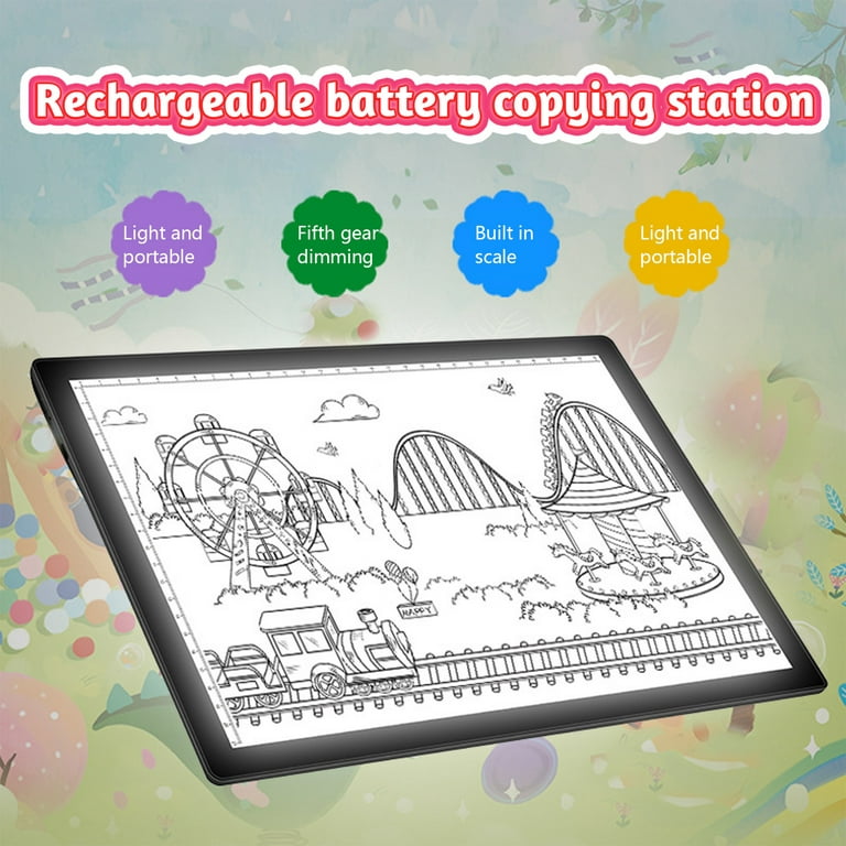 Dengmore Magnetic Drawing Board Toys for Kids Rechargeable A4 Tracing LED  Copy Board Light Box,Slim Light Pad, USB Power Copy Drawing Board Tracing  Light Board 