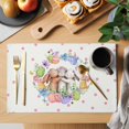 thumbnail image 2 of Easter Cute Rabbits Placemats Set of 4, Colorful Eggs Pink Blue Flowers Pink Pot Placemats for Dining Table, Place Mats for Kitchen Tabletop, Waterproof Wipeable Dining Table Mats Set, 2 of 9