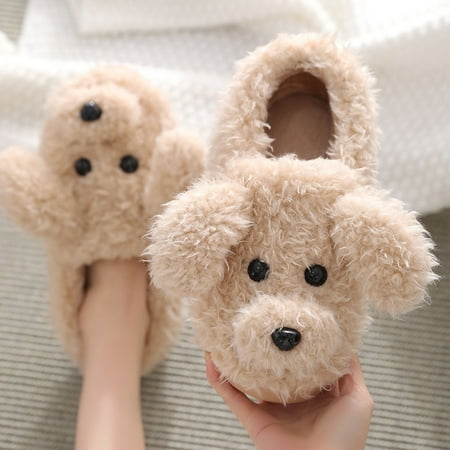 

uikmnh Warm Slippers Women Slippers Autumn And Winter Cute Fashion Comfortable Home Indoor Warm Thick Bottom Soft Non Slip 7.5