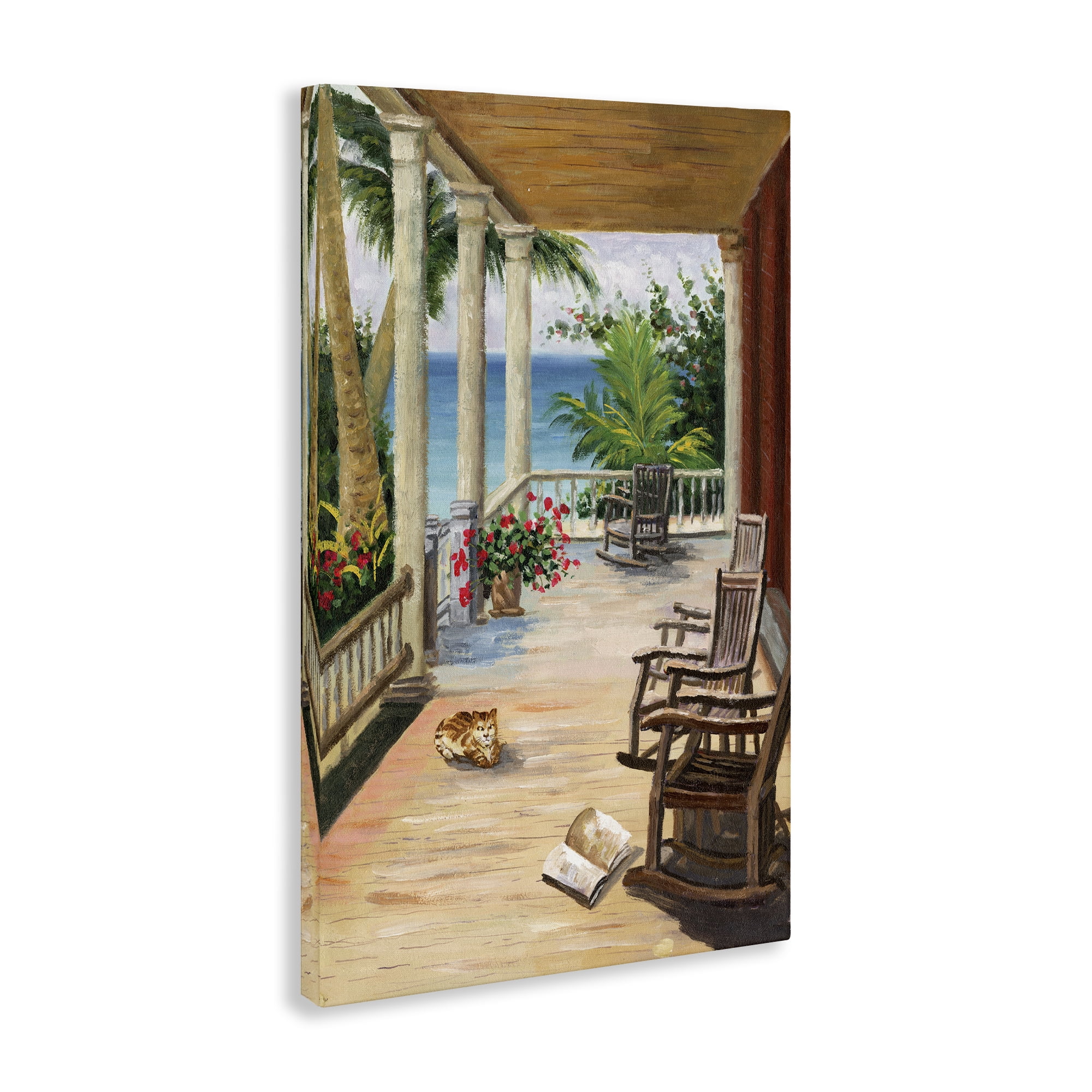 Stupell Industries Coastal Cape Cabin Coastal Painting Gallery Wrapped Canvas Art Print Wall Art, 30 x 45