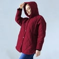 thumbnail image 2 of Lovskoo Womens Winter Coats Quilted Jacket Warm Clothes Plus Size Hooded Cotton Padded Coat Long Sleeve Jacket Claret, 2 of 6