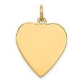 thumbnail image 3 of 14k Yellow Gold Solid Plain .013 Gauge Engravable Heart Disc Charm Pendant, 3 of 5