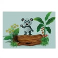 thumbnail image 2 of Panda Cutting Board, Panda Standing on a Tree Trunk Tropical Flowers Big Leaves Colorful Art, Decorative Tempered Glass Cutting and Serving Board, Large Size, Green Brown, by Ambesonne, 2 of 5