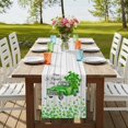 thumbnail image 4 of Table Runners 90 Inches Long Dress Scarves, St. Patrick's Day Farmhouse Coffee/Dining/Kitchen Table Runner for Living Room, Spring Lucky Grass Truck Gray Wood 13x90 Inch, 4 of 9
