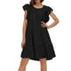 thumbnail image 1 of Vestido midi sin mangas con volantes en capas estilo boho para mujer - Diseño con hombros descubiertos, 1 of 4