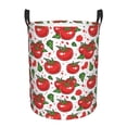 thumbnail image 1 of Balery Hand Drawn Tomatoes Cesta de ropa redonda con asas, impermeable, independiente, para ropa, juguetes, dormitorio y familia-Medium, 1 of 6