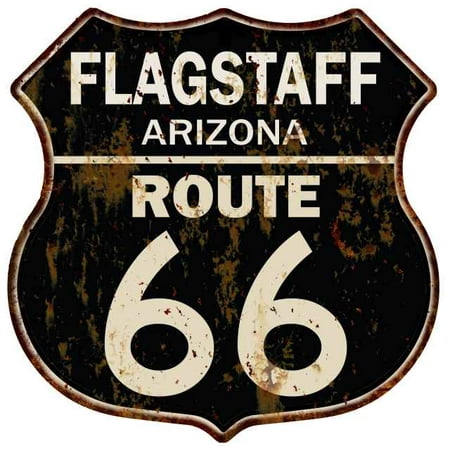 Arizona Led Sign - FLAGSTAFF, ARIZONA Route 66 Shield Metal Sign Man Cave Garage 211110014015