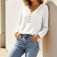 thumbnail image 6 of Vivianyo HD Women's Pleated V Neck Blouse, Tunic Shirts for Women Loose Fit Long Sleeve Top, Fall Office Casual Blouse for Daily Commute and Shopping Trips, Sizes S-2XL, 6 of 7