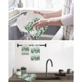 thumbnail image 5 of Green Floral Kitchen Dish Towels for Drying Dishes Set of 2, Vintage Farmhouse Garden Flower Leaves Waffle Weave Microfiber Hand Tea Bathroom Towels Quick Dry & Absorbent Towel 12x12, 5 of 7