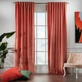 thumbnail image 2 of 3S Brother's Extra Long Solid Luxury Matte Velvet Soft Curtain Coral Single Panel Hanging Back Tap & Rod Pocket Home Décor 5-25 Feet Custom Made Curtains -Made in Turkey Each(52"x95"), 2 of 7