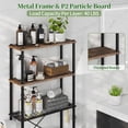 thumbnail image 5 of Capri 3-Shelf Over the Toilet Storage, Freestanding Wooden Bathroom Organizers and Storage Shelf, Metal Frame, Space Saver, Rustic Brown, 5 of 10