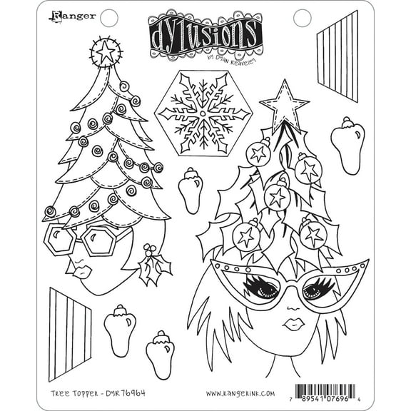 Dyan Reaveley's Dylusions Cling Stamp Collections 8.5"X7"-Tree Topper