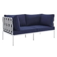 thumbnail image 3 of Modway Harmony 4-Piece Aluminum & Fabric Patio Seating Set in Navy/Gray, 3 of 12