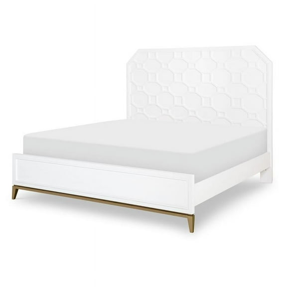 Maklaine Modern Panel King/California King Headboard in White Wood