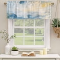 thumbnail image 2 of Blue Yellow Curtain Valances for Windows, Kitchen Valance Window Treatments Panel 2 Pack, Modern Vintage Oil Painting Abstract Rod Pocket Short Curtains for Bathroom Bedroom 42 x 18 Inch, 2 of 8