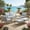 Brown-Loveseat, variant on 7 Piece Aluminum Patio Furniture Set, Outdoor Sectional Sofa with Ottomans and Coffee Table, Garden Conversation Set with Armchairs