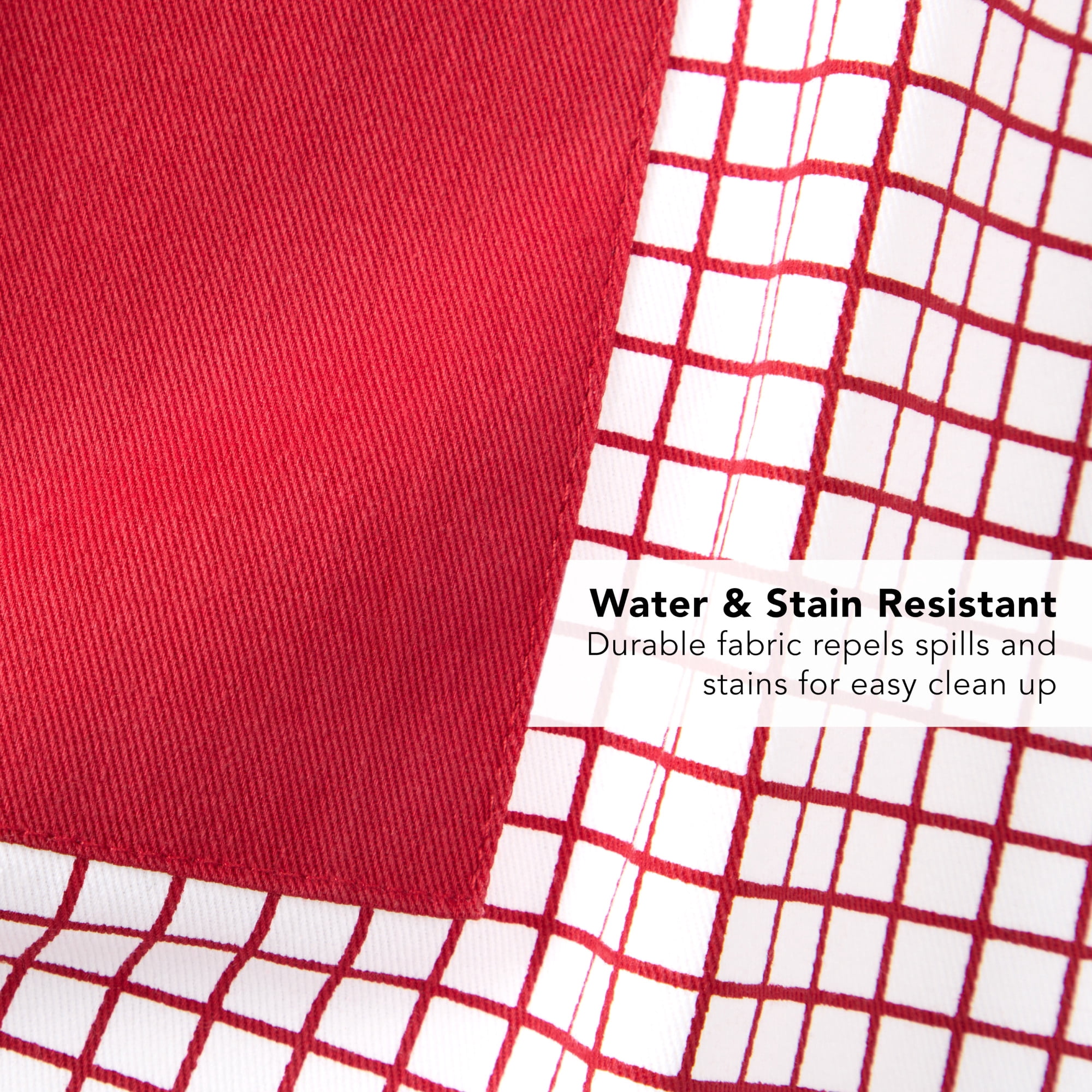 KITCHENAID Gourmet Series Gridlines Big Chef Apron, Water & Stain Resistant, Passion Red, Adult-Sized 32"x28"