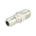 thumbnail image 1 of Adaptador de pistola de lavado a presión de acero inoxidable de 3/8" tono plateado universal para automóvil, 1 of 7