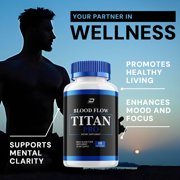 Blood Flow Titan for Men Capsules – BloodFlow Titan Vitamin Complex Pills, Energy, 1 Pack, 60 Capsules