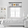 thumbnail image 5 of Sunflower Kitchen Curtains Short and Valance Set Black and White Buffalo Plaid Floral Dining Room Fabric Curtain Drapes Spring Summer Flowers Holiday Cafe Curtains Valance for Home Decor, 5 of 5
