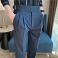 thumbnail image 5 of XIAONU Dress Pants For Men Formal Slim Fit Straight-Leg Pants Belted Waist Business Work Pants, 5 of 8