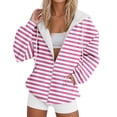 thumbnail image 1 of Women's Hooded Zippered Drawstring Waist Long Sleeved Comfortable Outdoor Sports Sweatshirt for Everyday Use, 1 of 3