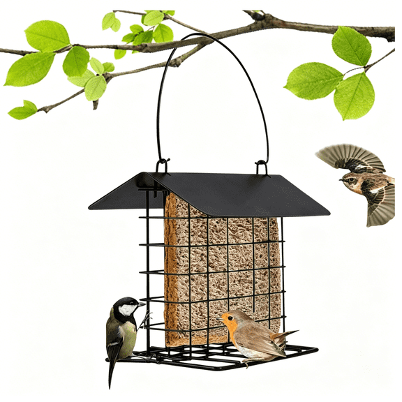 XIBUFE Suet Block Feeder | Suet Feeders for Outside Hanging, Squirrel Proof Metal Suets Cake Holder, Weatherproof Feeding Station, Cage Bird Feeder for Wild Birds Woodpecker