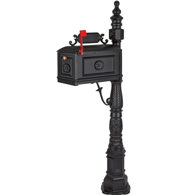 Buzón Polar Aurora Barcelona de aluminio fundido negro de 163 cm