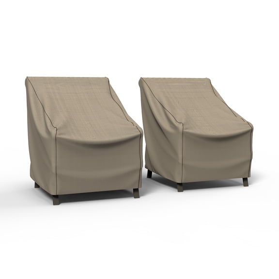 Budge XLarge Brown and Beige Patio Outdoor Chair Cover (2 Pack), English Garden